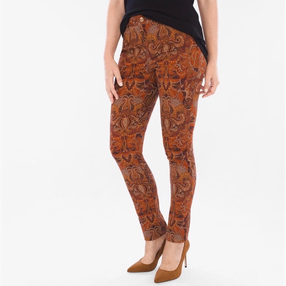 Chico’s Platinum Opulent Paisley Jeggings Size:2.5